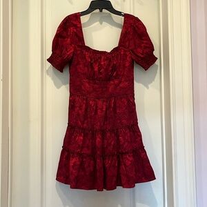 Royal Red Floral Dress